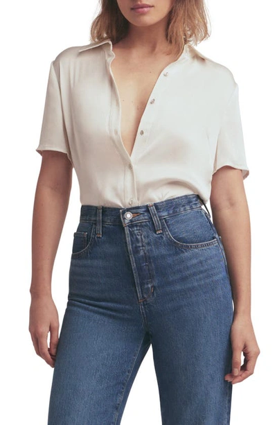 Favorite Daughter The Take Me Seriously Button-up Shirt In Ivory