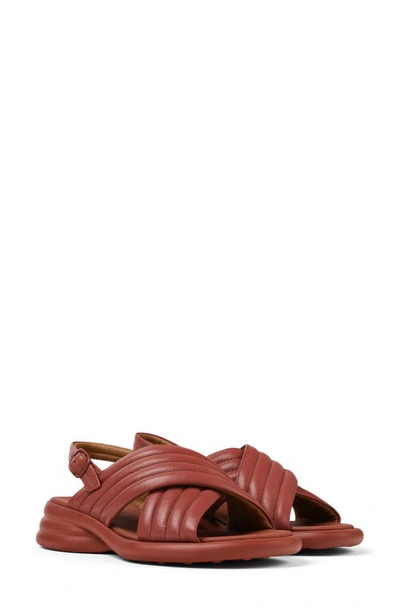 Camper Spiro 40mm Crossover-strap Sandals In Medium Red