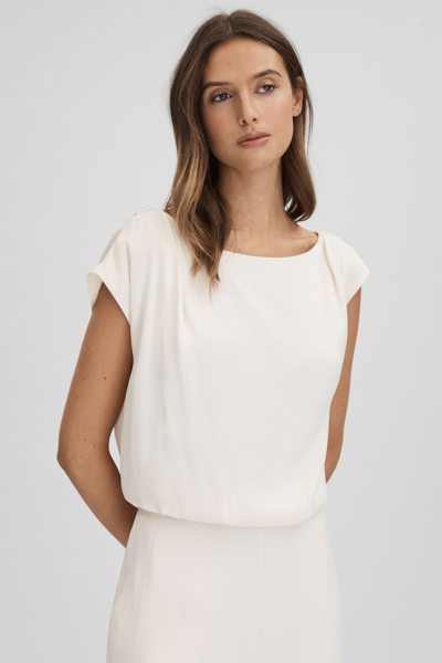 Reiss Ivory Draped Jumpsuit