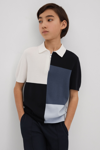 Reiss Kids' Delta - Blue Senior Colourblock Half-zip Polo Shirt, Uk 9-10 Yrs