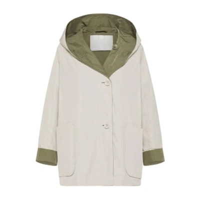 Oof Wear Giacca Reversible Donna Cream/army Green In Neutrals