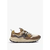 FLOWER MOUNTAIN MENS YAMANO 3 SUEDE/NYLON TRAINERS IN BEIGE-BROWN