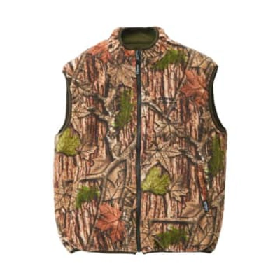 Gramicci Reversible Fleece Vest In Brown