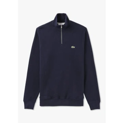 Lacoste Mens Core Essentials Quarter Zip Sweatshirt In Navy In Blue