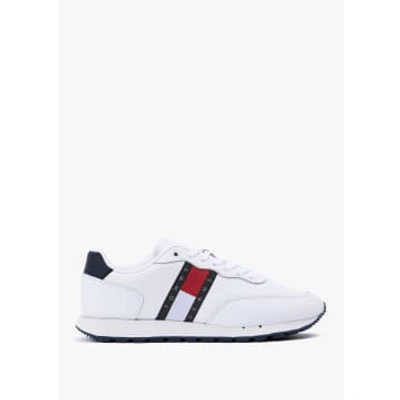 Tommy Hilfiger Mens Kemp Leather Running Trainers In White