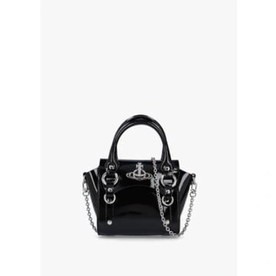Vivienne Westwood Betty Orb Plaque Mini Chain Tote Bag In Black