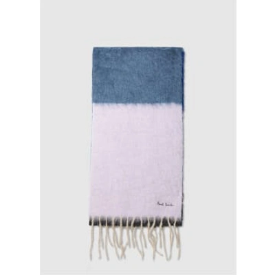 Ps By Paul Smith Ps Ps Paul Smith Colour Block Fuzzy Scarf In Blue