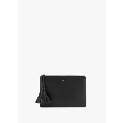 Anya Hindmarch Georgiana Tasseled Leather Clutch Bag In Black