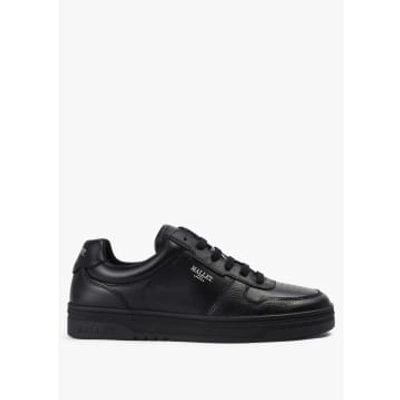 Mallet Mens Bentham Court Tumbled Trainers In Black/black