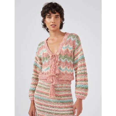 Hayley Menzies Andes Boucle Cardigan In Pink