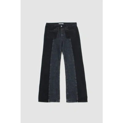 Sunflower Flare Denim Trousers Washed Black In Blue