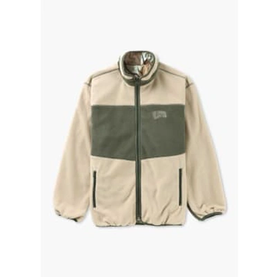 Billionaire Boys Club Mens Camo Beige Brand-embroidered Reversible Relaxed-fit Fleece Jacket In Neturals