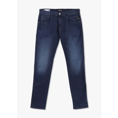 Replay Mens Anbass Recycled 360 Slim Jeans In Dark Blue