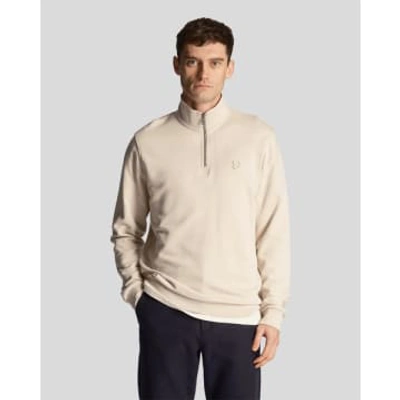 Lyle & Scott Lyle &amp; Scott Tonal Eagle Mens Quarter Zip Sweatshirt In W870 Cove