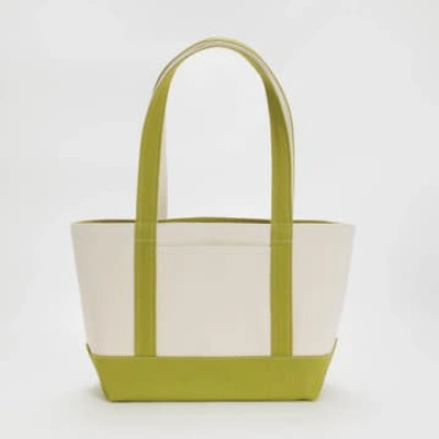 Baggu Small Heavyweight Lemongrass Canvas Tote In Metallic