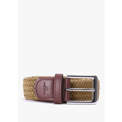 Tyler  &  Tyler Mens Woven Belt In Tan In Neutrals