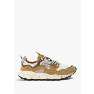 Flower Mountain Mens Yamano 3 Suede/cotton Cloth Trainers In Ochre-bone In Brown