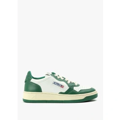 Autry Womens Medalist Low Leather Trainers In All Green