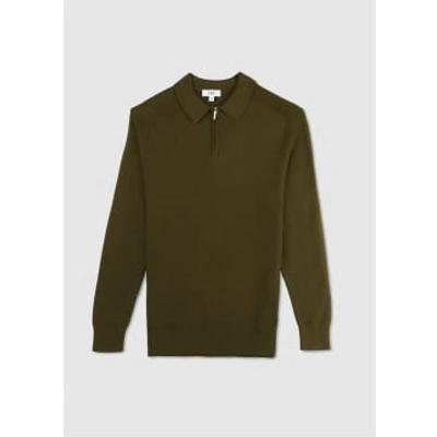 Che Mens Ls Harlow Poloshirt In Dark Olive In Green