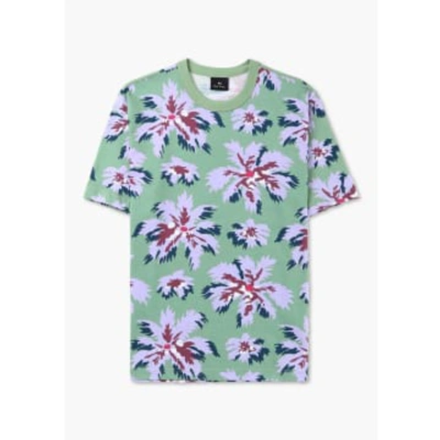 Paul Smith Mens Palmera Print Cotton T-shirt In Green