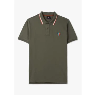 Paul Smith Mens Regular Fit Zebra Embroidery Polo Shirt In Green