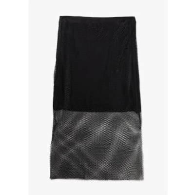 Levete Room Womens Ember Beaded Mesh Slip Skirt In Black