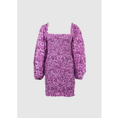 Free People Womens Smock It To Me Smocked Floral Mini Dress In Azalea Combo In Purple