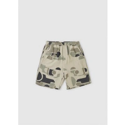 Folk Mens Assembly Shorts In Maxi Wave Print Stone In Multi