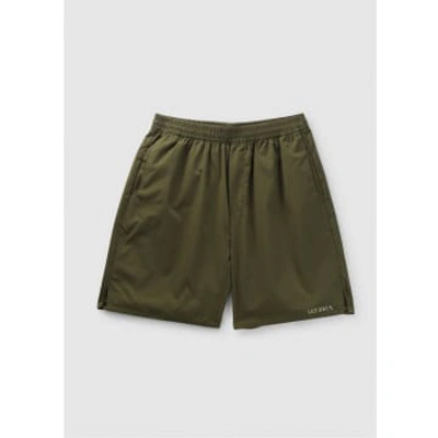 Les Deux Mens Raphael Ripstop Shorts In Olive Night In Green