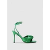 ALIAS MAE WOMENS MILLA KNOT FRONT OPEN TOE HEELS IN HIGHLIGHTER GREEN