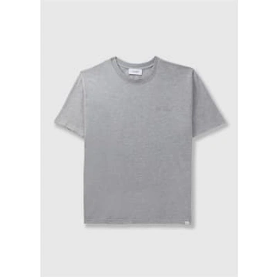Les Deux Mens Crew T-shirt In Grey Mâ¬ã©lange