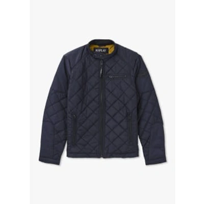 Replay Mens Oxford Poly Short Jacket In Deep Blue