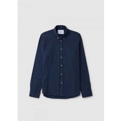 Les Deux Mens Desert Reg Shirt In Dark Navy Melange In Blue