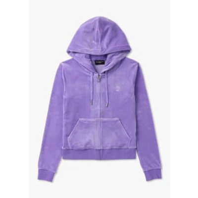 Juicy Couture Womens Dressing Gownrtson Classic Zip Up Hoodie In Purple
