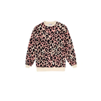 Scamp & Dude Mixed Neutral With Black Shadow Leopard Oversized Sweatshirt