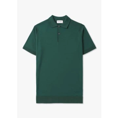 John Smedley Mens Payton Merino Wool Polo Shirt In Pine In Green