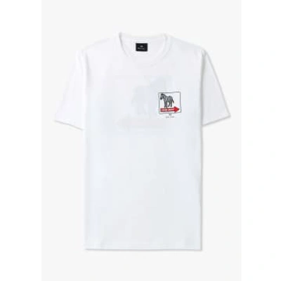 Paul Smith Mens One Way Zebra T-shirt In White