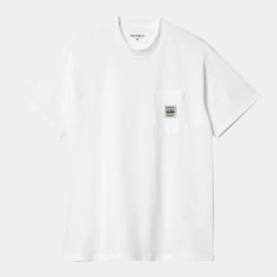 Carhartt T-shirt Field Pocket White In Metallic