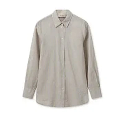 Mos Mosh Elinda Linen Shirt In Cement In Gray