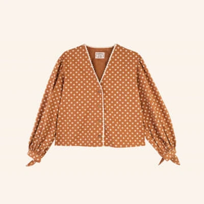 Meadows Medlar Top Daisy Print In Brown