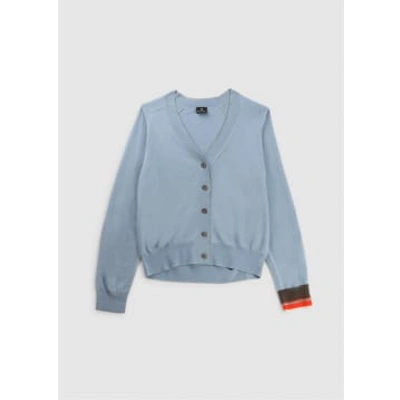Ps By Paul Smith Ps Paul Smith Womens Cardigan With Stripe Sleeve In Blue