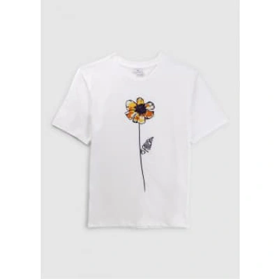 Ps By Paul Smith Ps Paul Smith Womens Single Stem Flower T Shirt In White