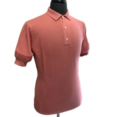 Filippo De Laurentiis Confetto Red Knitted Supima Cotton Polo Shirt