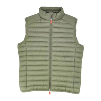 Save The Duck Adam Man Olive Gilet In Green