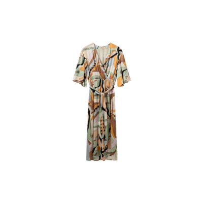 Mos Mosh Kella Pictus Wrap Style Dress In Multi