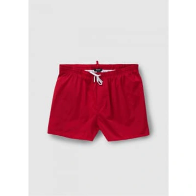 Dsquared2 Mens Icon Swim Trunks Midi In Red In Red Fabric