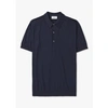 JOHN SMEDLEY MENS ADRIAN KNITTED POLO SHIRT IN NAVY