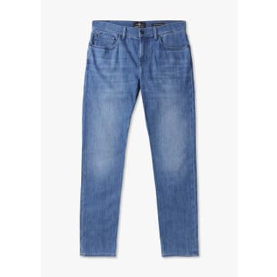 7 For All Mankind Mens Luxe Performance Eco Jeans Slim In Mid Blue