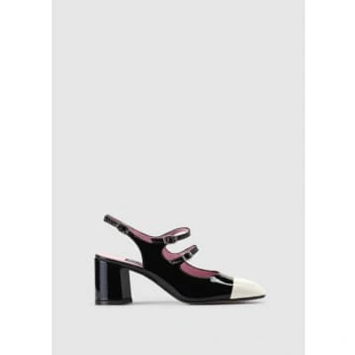 Carel Papaya Sling-back Leather Courts In Black