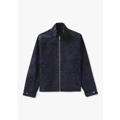 Paul Smith Mens Suede Bomber Jacket In Navy In Blue